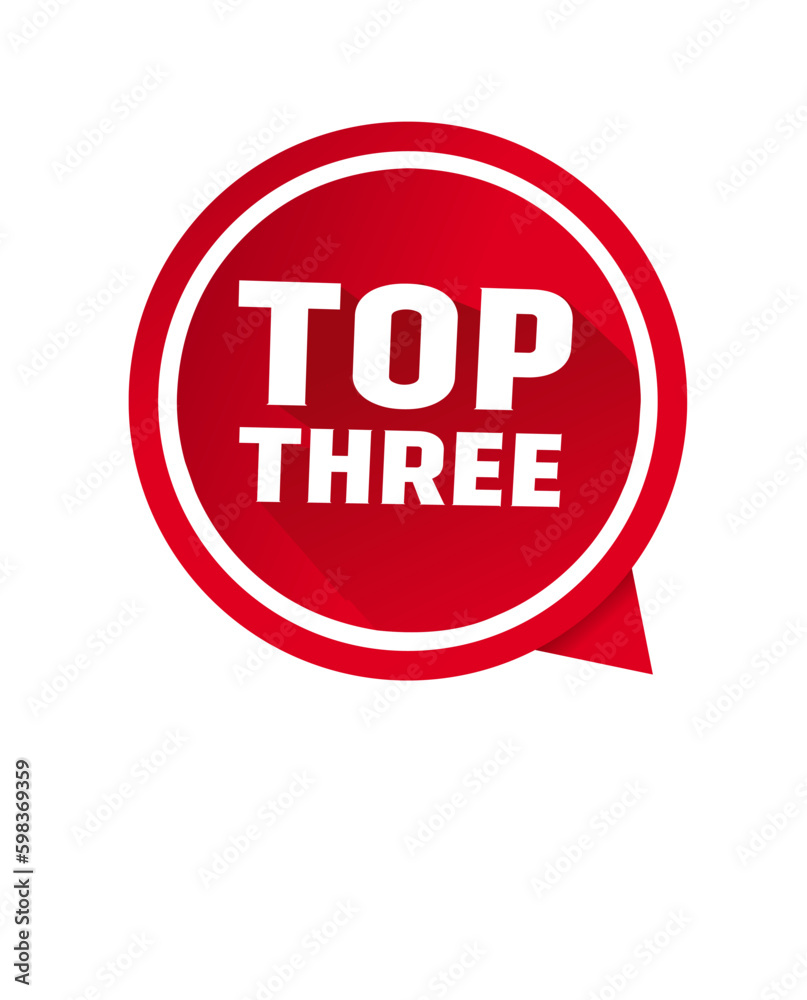 Top 3 badge bubble icon. Banner template design. flat Vector illustration. Top 3 badge bubble icon. Banner template design. flat Vector illustration.