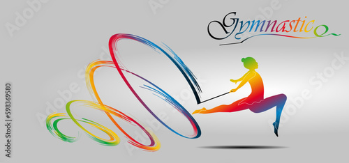 Visual drawing of beautiful gymnastic sport of front view, healthy lifestyle and sport concepts,abstract soccer game colorful vector illustration, set 2 of 20