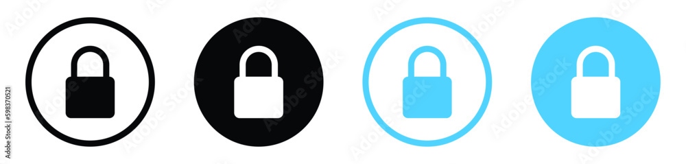 Lock icon set. privacy icon , secure private security icons - padlock icon button line outline icon symbol. vector app interface and website signs Lock icon set. privacy icon , secure private security icons - padlock icon button line outline icon symbol. vector app interface and website signs