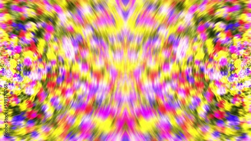 Seamless Loop Fast Spinning Colorful Flowery Motion Background