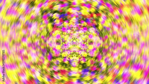 Seamless Loop Fast Spinning Colorful Flowery Motion Background