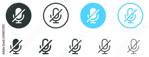no microphone icon mic off symbol . voice mute icon buttons