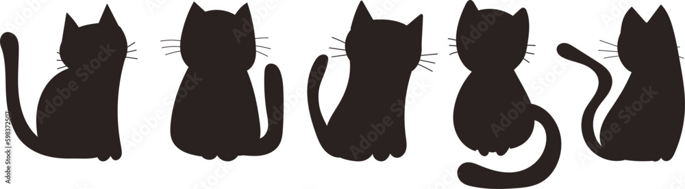 cats silhouette collection in doodle style isolated vector cats silhouette collection in doodle style isolated vector