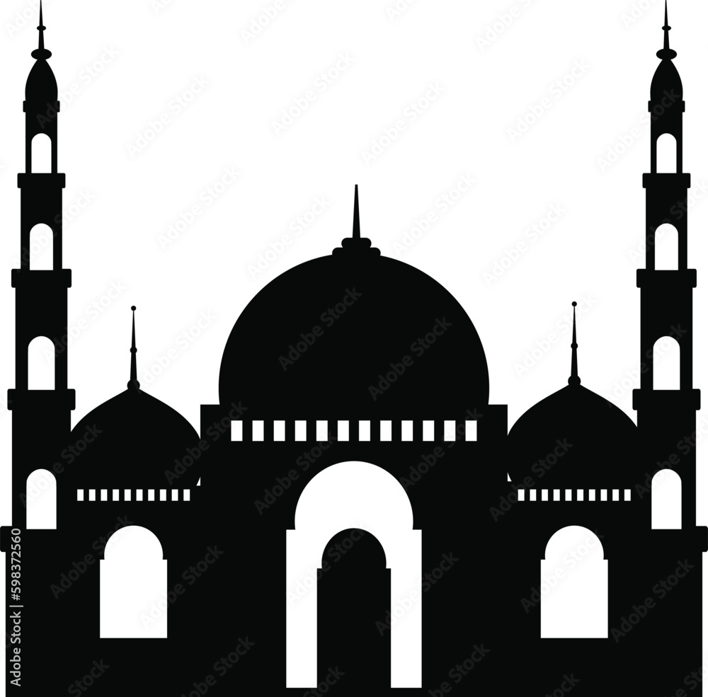 silhouettes of mosque