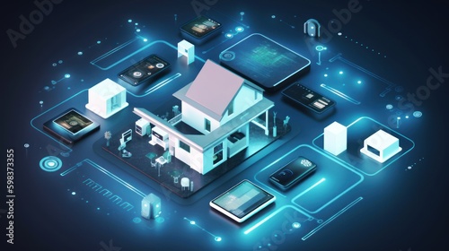 smart home or home automation concept, generative ai