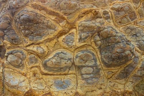 Fascinating patterns in natural rock formations, Cape Woolamai, Phillip Island, south-southeast of Melbourne, Victoria, Australia photo