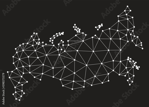 Vector low polygonal Russia map.