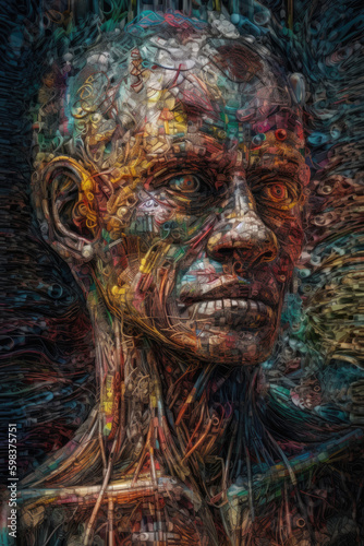 Humanoid Man Robot ,Generative, AI, Illustraion