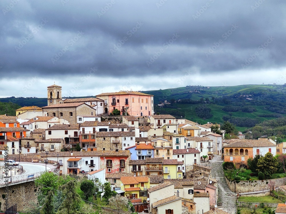 view of the historic center of Fossalto in Molise