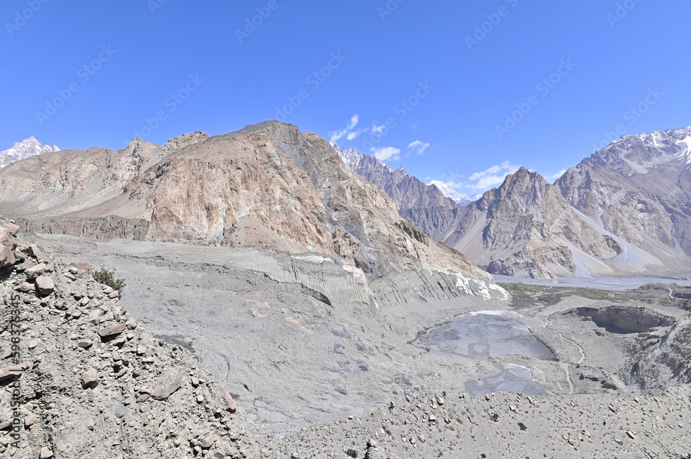 Scenery of Karakoram Range Near Passu Glacier in Pakistan