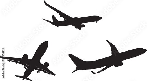 silhouettes of airplane