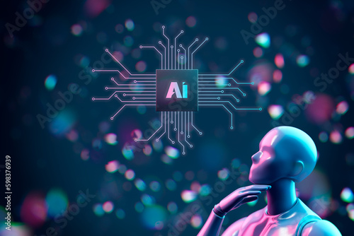 Artificial intelligence concept with android