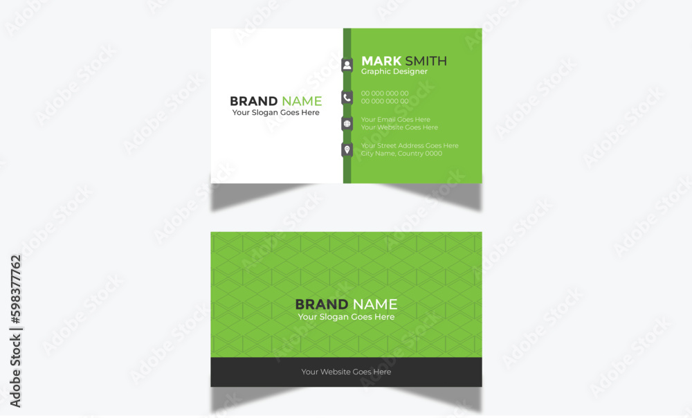 Fototapeta premium Professional and Modern Business Card Design Template Double - Sided Horizontal Name Card Simple and Minimal visiting Card Vector illustration Business Card 