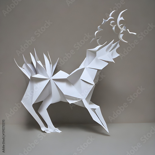 Origami paper horse made by generative artificial intelligence.