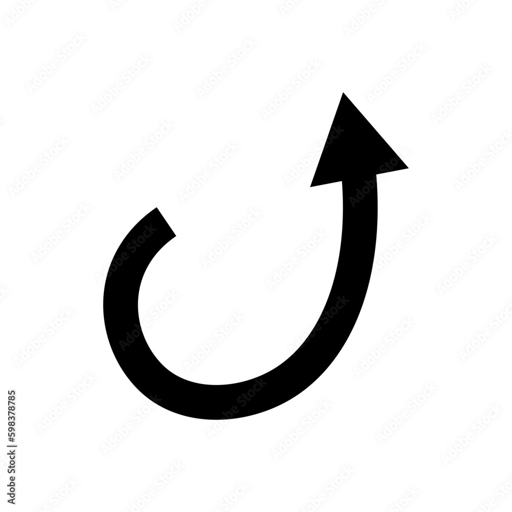 Undulating and ascending arrow icon. Vector. Undulating and ascending arrow icon. Vector.