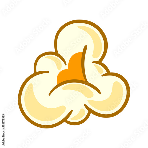 Illustration of popcorn. Image of snack food in cartoon style. Generative AI