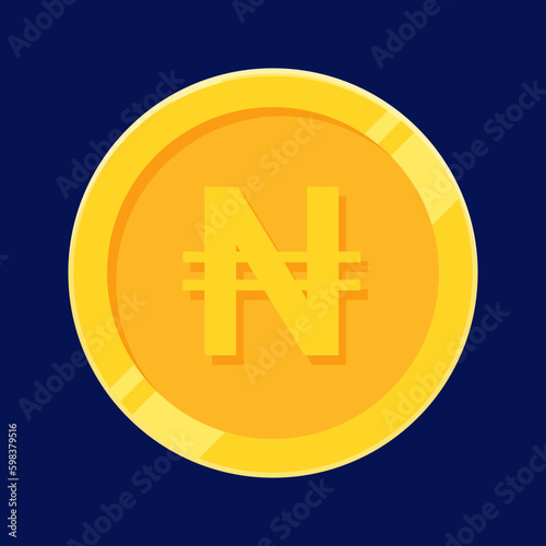 Naira Coin Gold Nigerian Money Isolated
