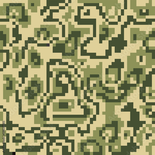Camouflage pixel seamless pattern. Army dazzles paint template, war repeating