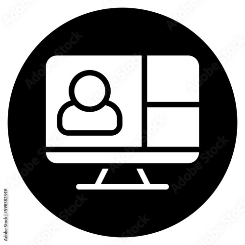 video conference glyph icon
