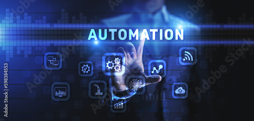 Automation Gears icon RPA Software development business process optimisation innovation technology.