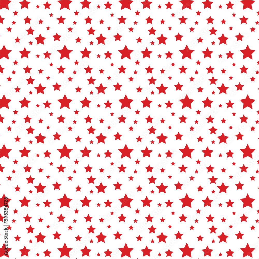 abstract seamless geometric red star pattern.