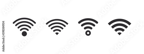 Wifi icons set. Wireless internet signs. Wireless connectivity icons. Vector scalable graphics