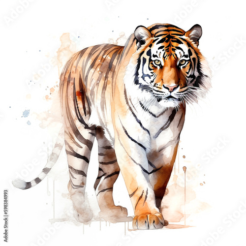 Tiger watercolor paint