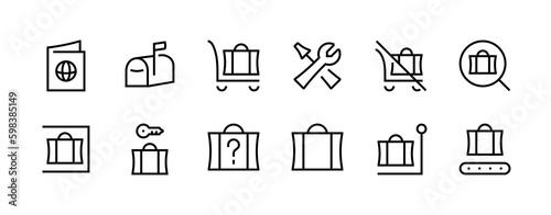 Airport bag icons for web symbol 