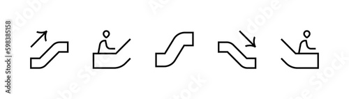 Escalator icon set vector symbols 