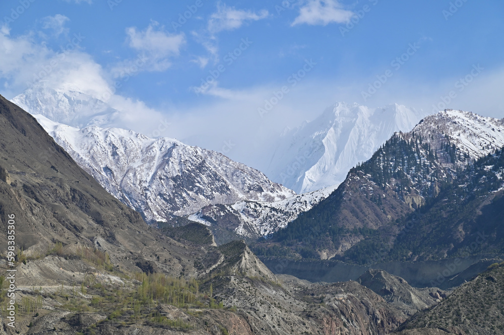 Massifs of Karakoram Mountains Range in Northern Pakistan