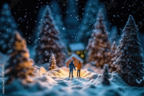 miniature Christmas Models, gifts, Generative AI