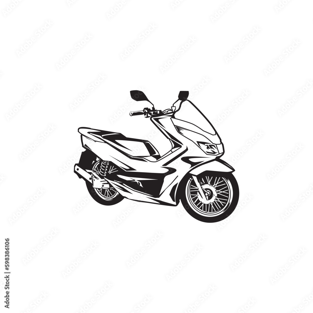 Obraz premium silhouette matic motorcycle vector