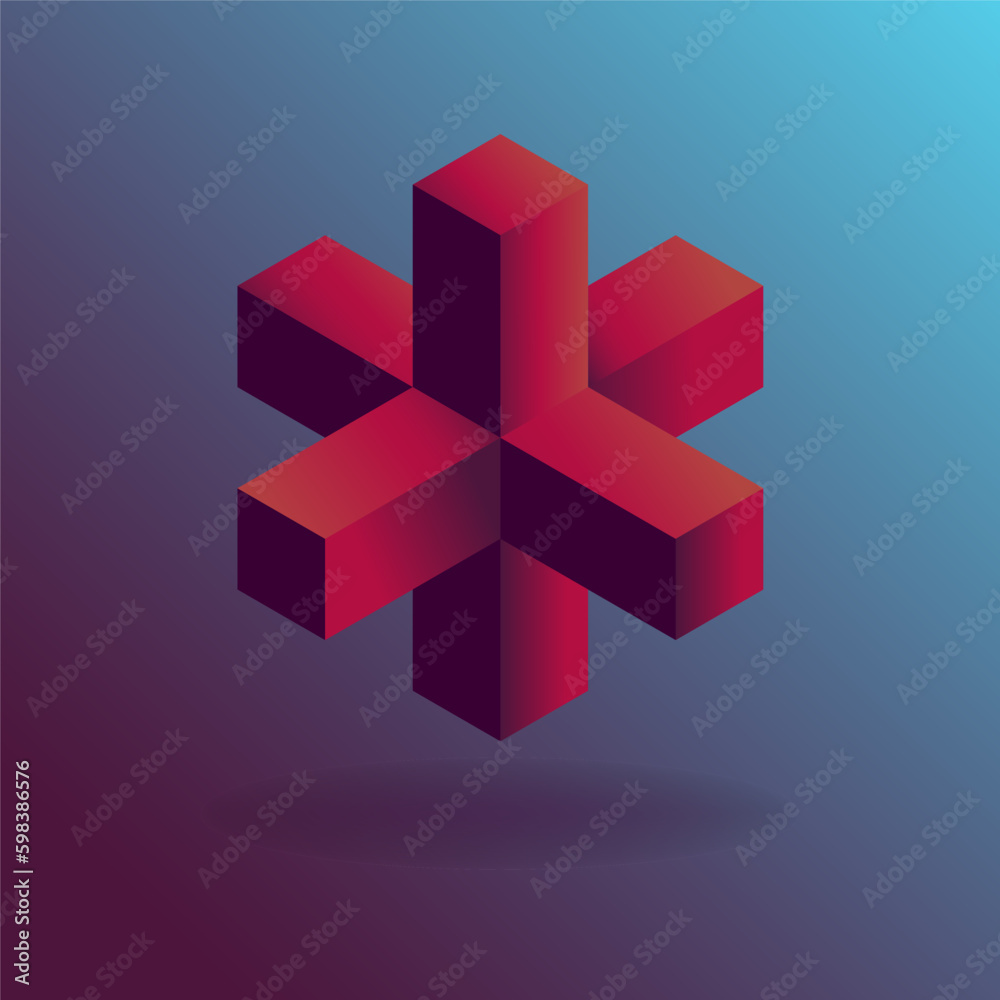 Impossible geometric objects. Vector illustration in realistic style. Design element for print, websites, applications, print for fabric, logo