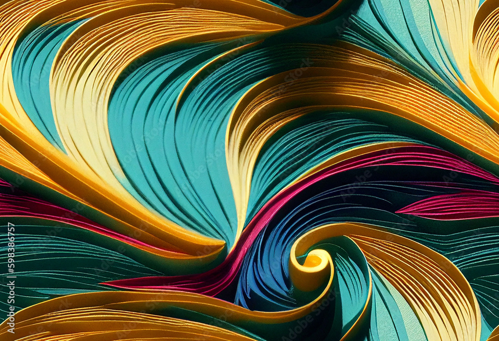 Fototapeta premium Seamless Quilled Paper Art