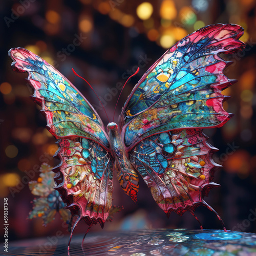 A Fantastic Multicolored Butterfly, generative AI