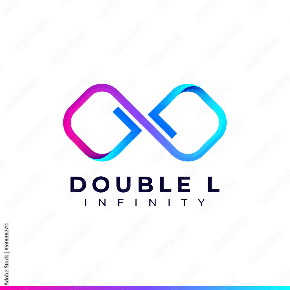 Letter L Infinity Logo design and Gradient Colorful symbol for Business Company Branding and Corporate Identity Letter L Infinity Logo design and Gradient Colorful symbol for Business Company Branding and Corporate Identity
