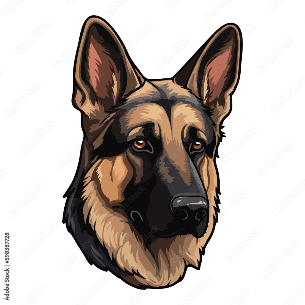 German Shepherd Flat Icon Isolated On White Background German Shepherd Flat Icon Isolated On White Background