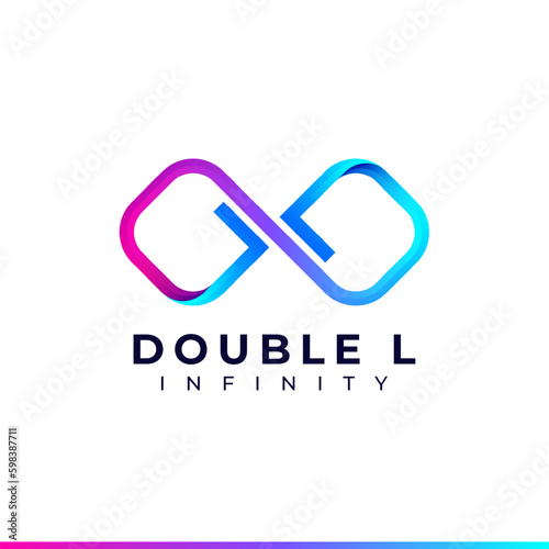 Letter L Infinity Logo design and Gradient Colorful symbol for Business Company Branding and Corporate Identity