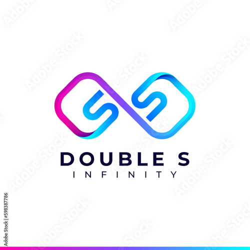 Letter S Infinity Logo design and Gradient Colorful symbol for Business Company Branding and Corporate Identity