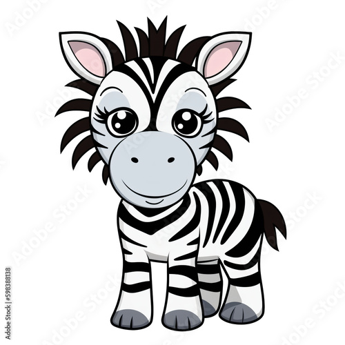 cartoon zebra ai generated clip art