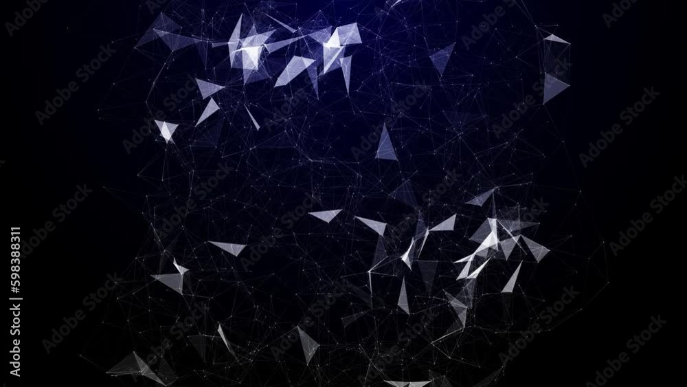 Digital blue background with dots and lines. Big data visualization. Network connection structure. 3D rendering.