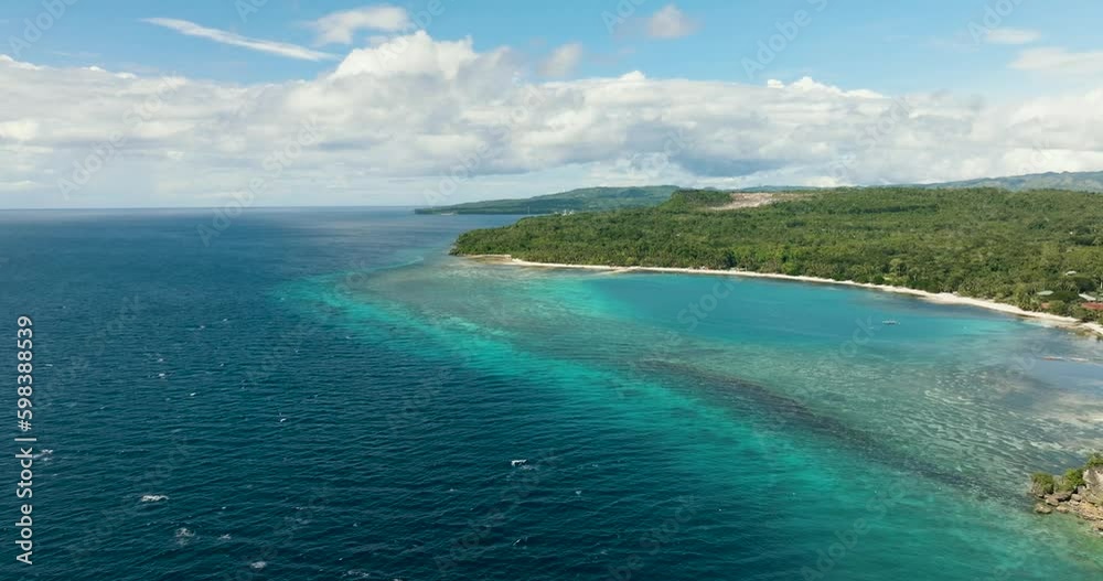Captivating aerial view of beautiful Tropical Island. Siquijor, Philippines. Generative AI