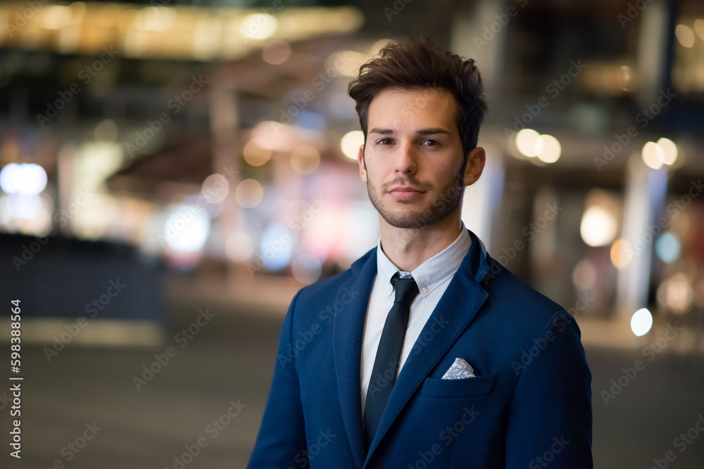 Portrait of a businessman at night Portrait of a businessman at night