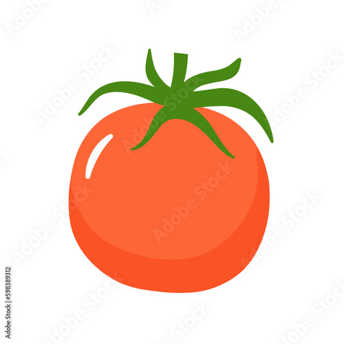 Vegetable. Tomato. Vector illustration in a flat style.
