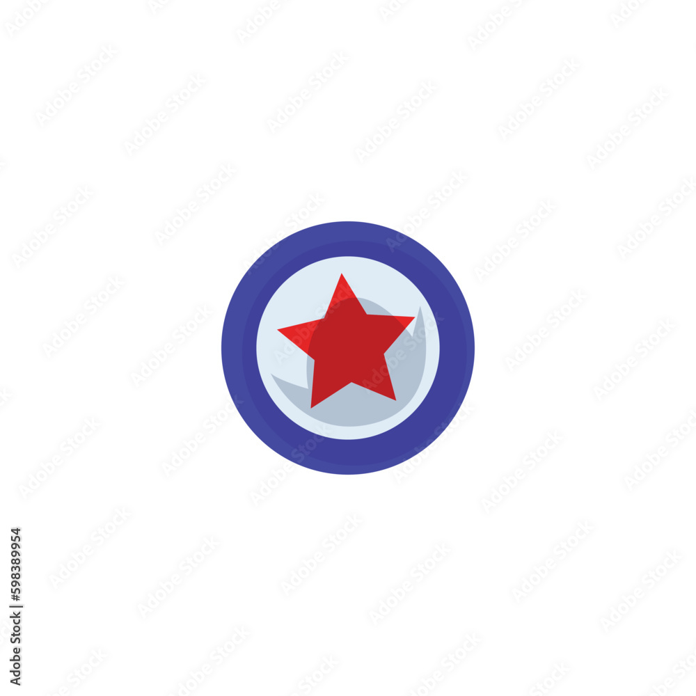 Yoyo toy with star drawing, cartoon flat vector illustration isolated on white background. Yoyo toy with star drawing, cartoon flat vector illustration isolated on white background.