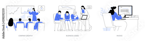 Business documents abstract concept vector illustrations.