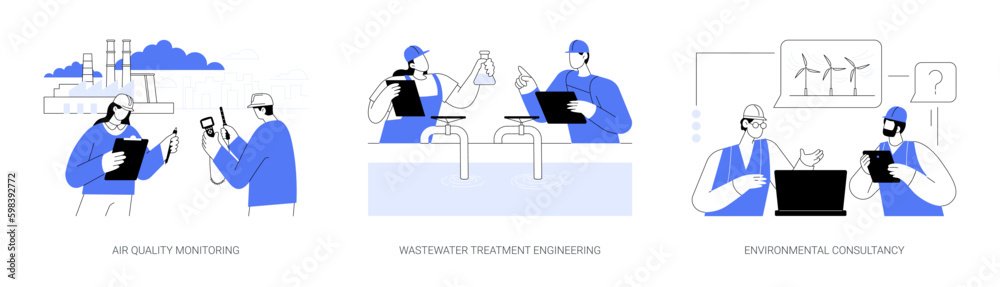Environmental engineer abstract concept vector illustrations.