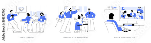 Corporate culture workshop abstract concept vector illustrations.