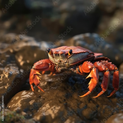 Crab in natural habitat (generative AI)