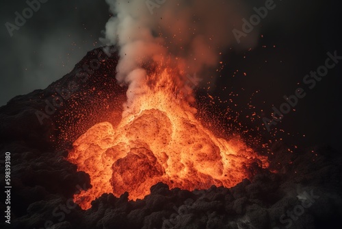 exploding eruption of an active volcano